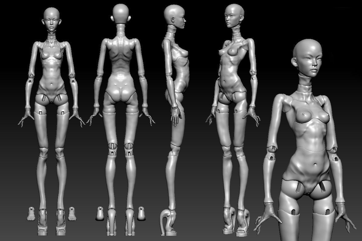 Fasion BJD doll 40 cm 3D print model_7