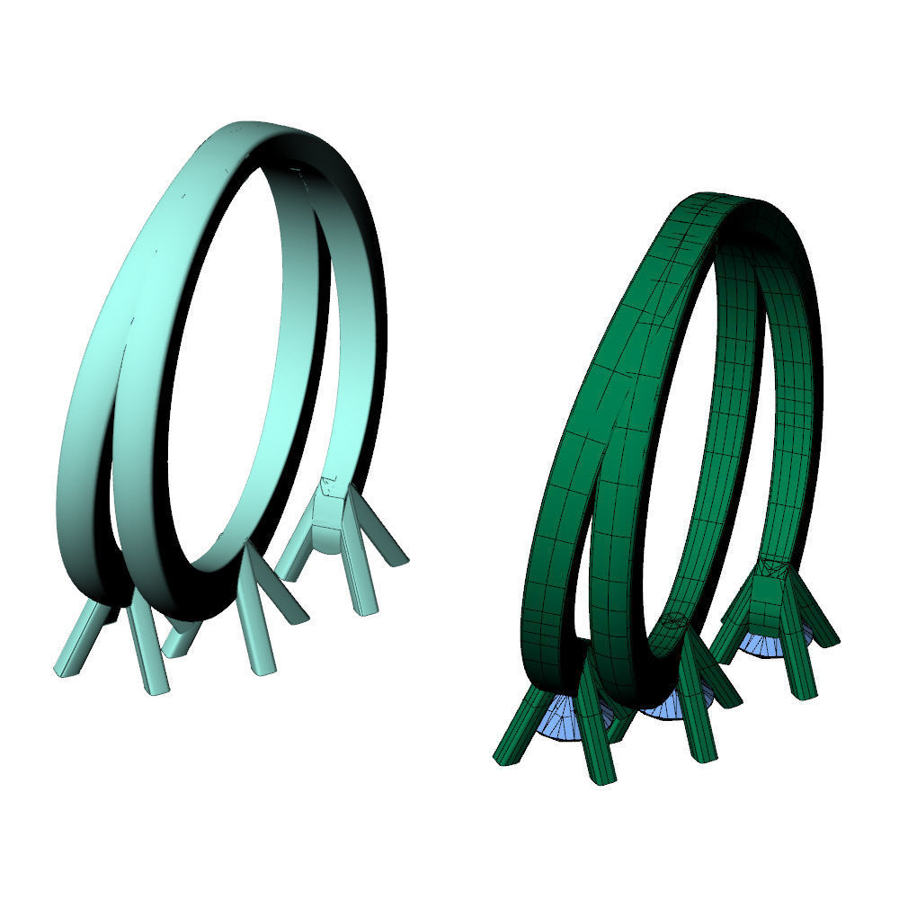 Trilogy Ring Square 3D print model_15