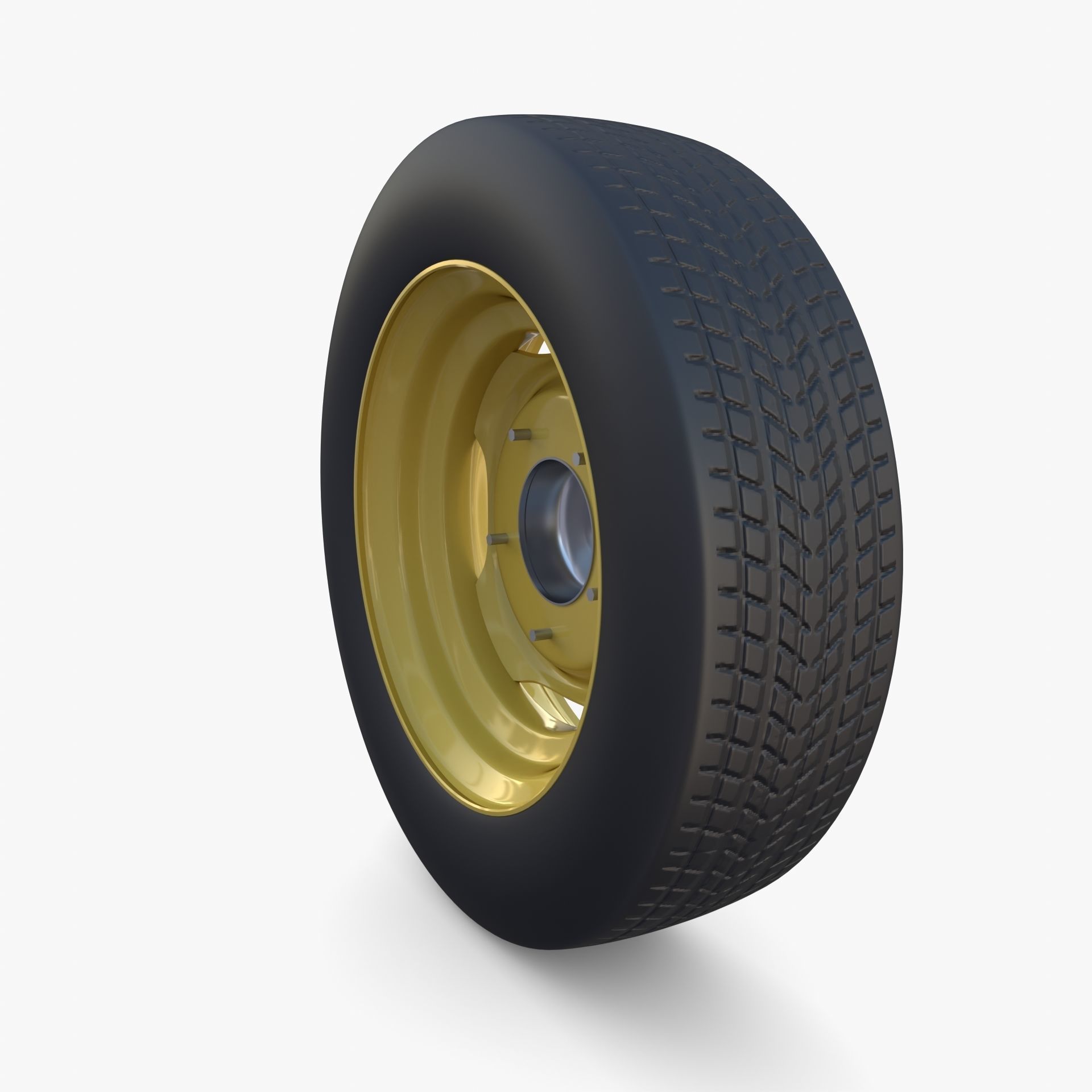 Generic 40s Van Wheel 3D model_5