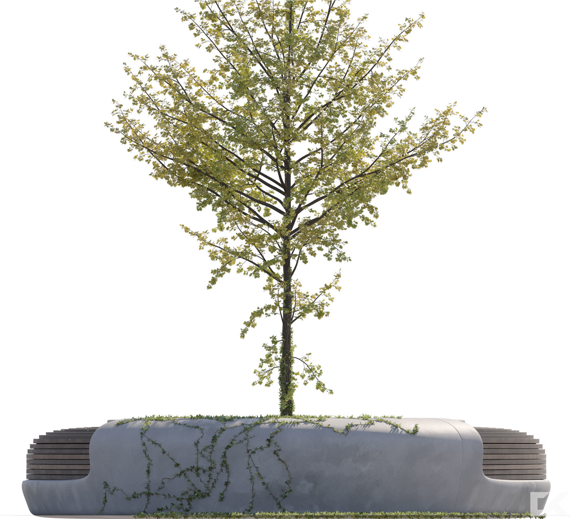 Street Bench Free 3D model_4