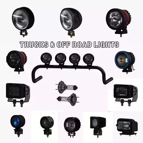 Trucks and off road lights 3D model