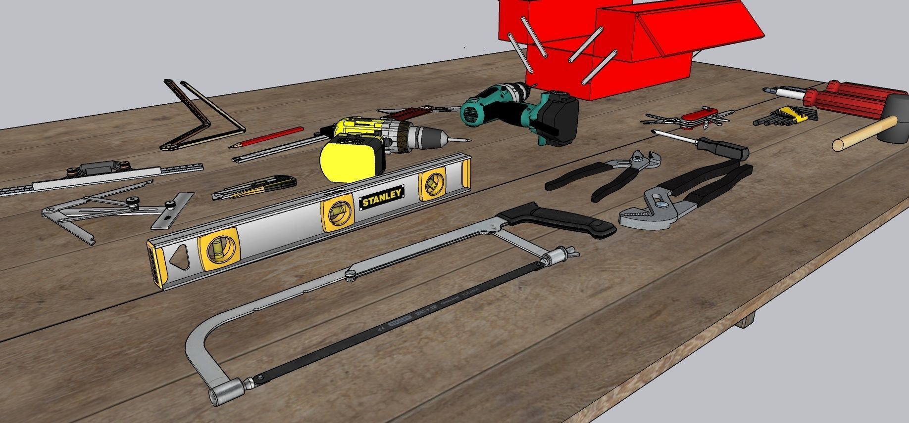 Hand tools complete 3d model 3D model_5