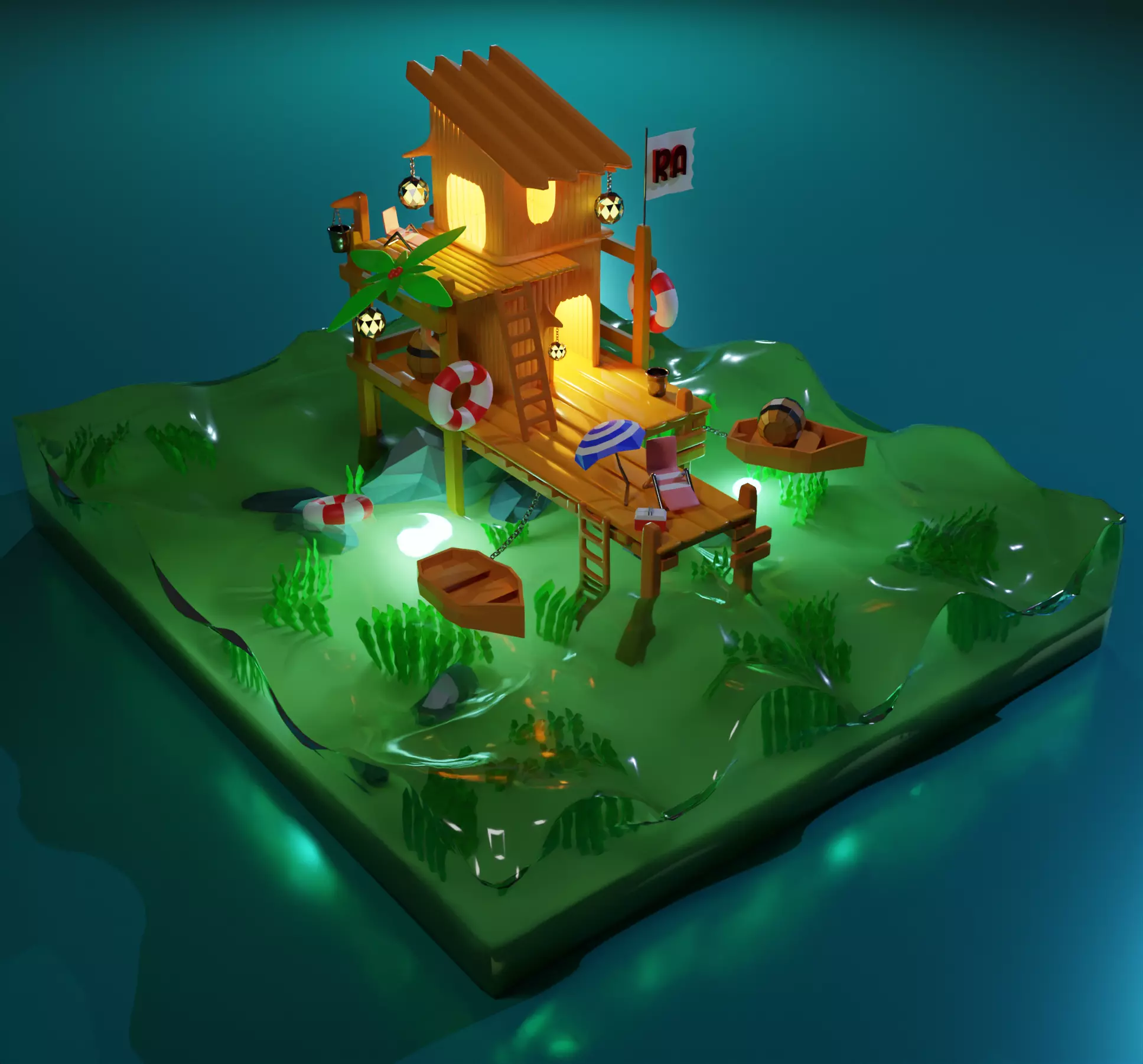 In the middle of the sea 3D model_0