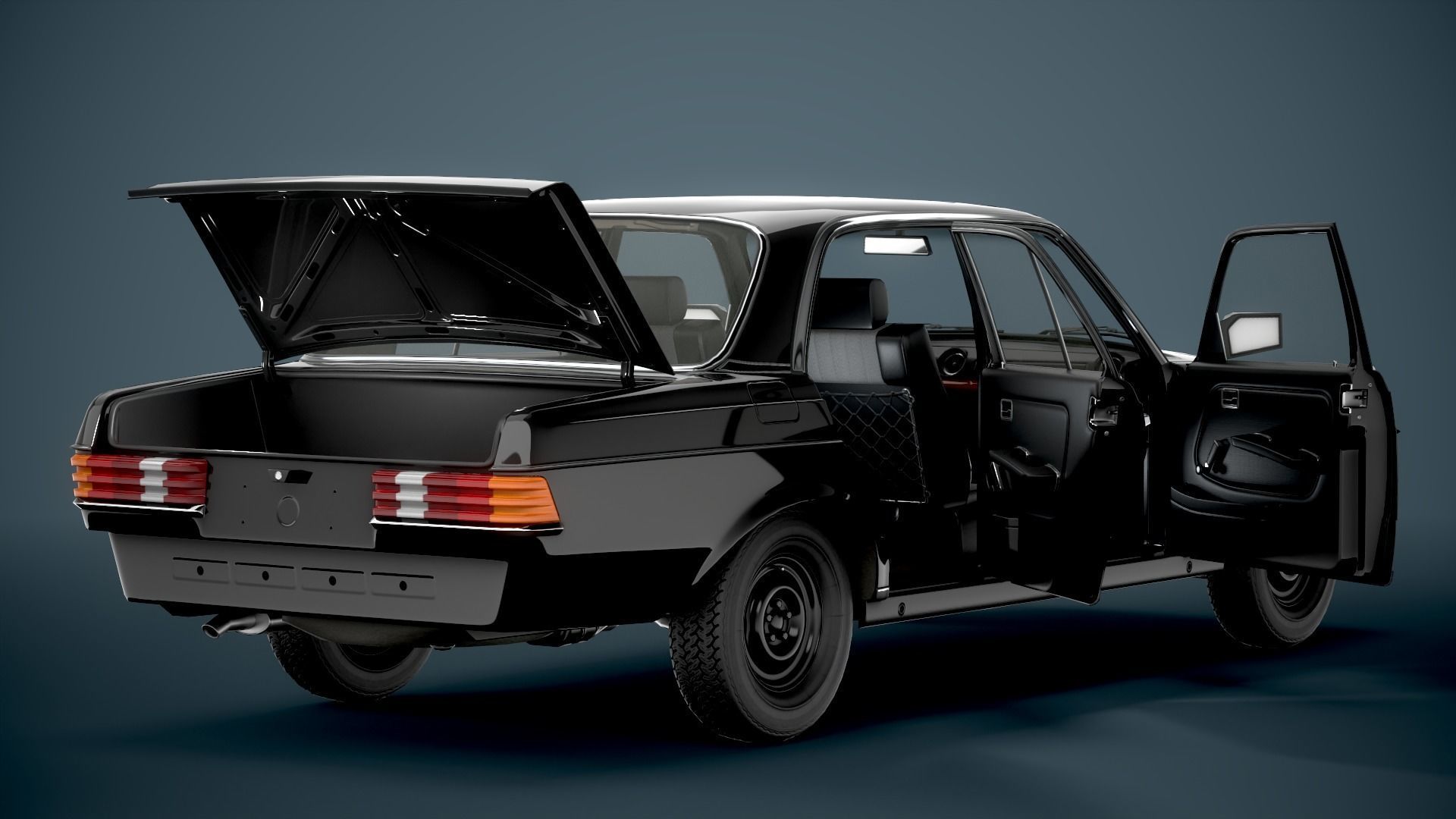 Old Classic car Sedan Set  with interior in 9 color variants az9 Low-poly 3D model_30