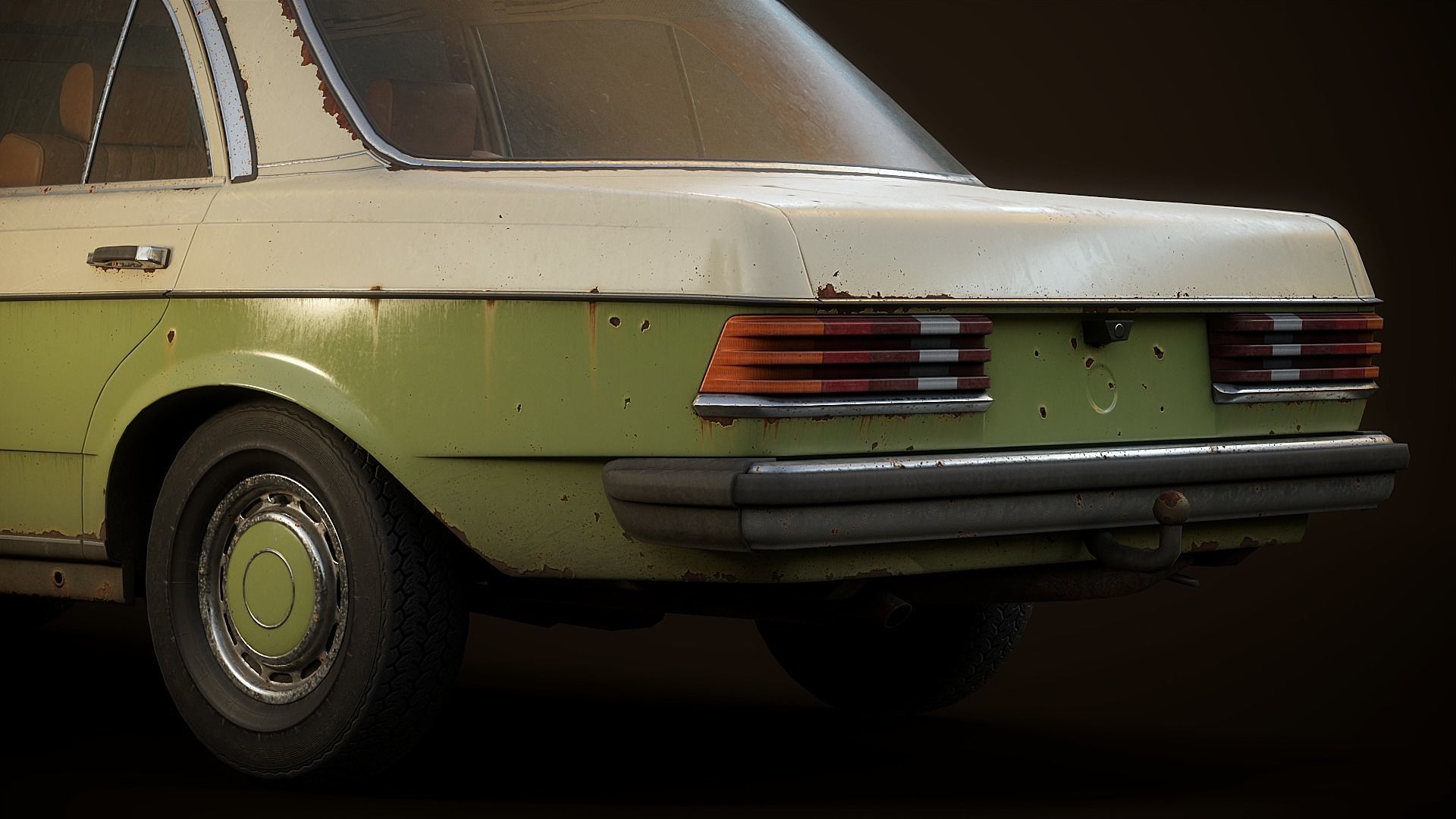 Old Classic car Sedan Set  with interior in 9 color variants az9 Low-poly 3D model_14
