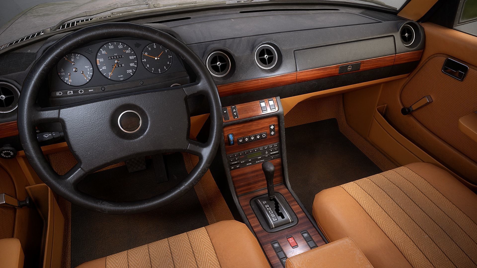 Old Classic car Sedan Set  with interior in 9 color variants az9 Low-poly 3D model_6