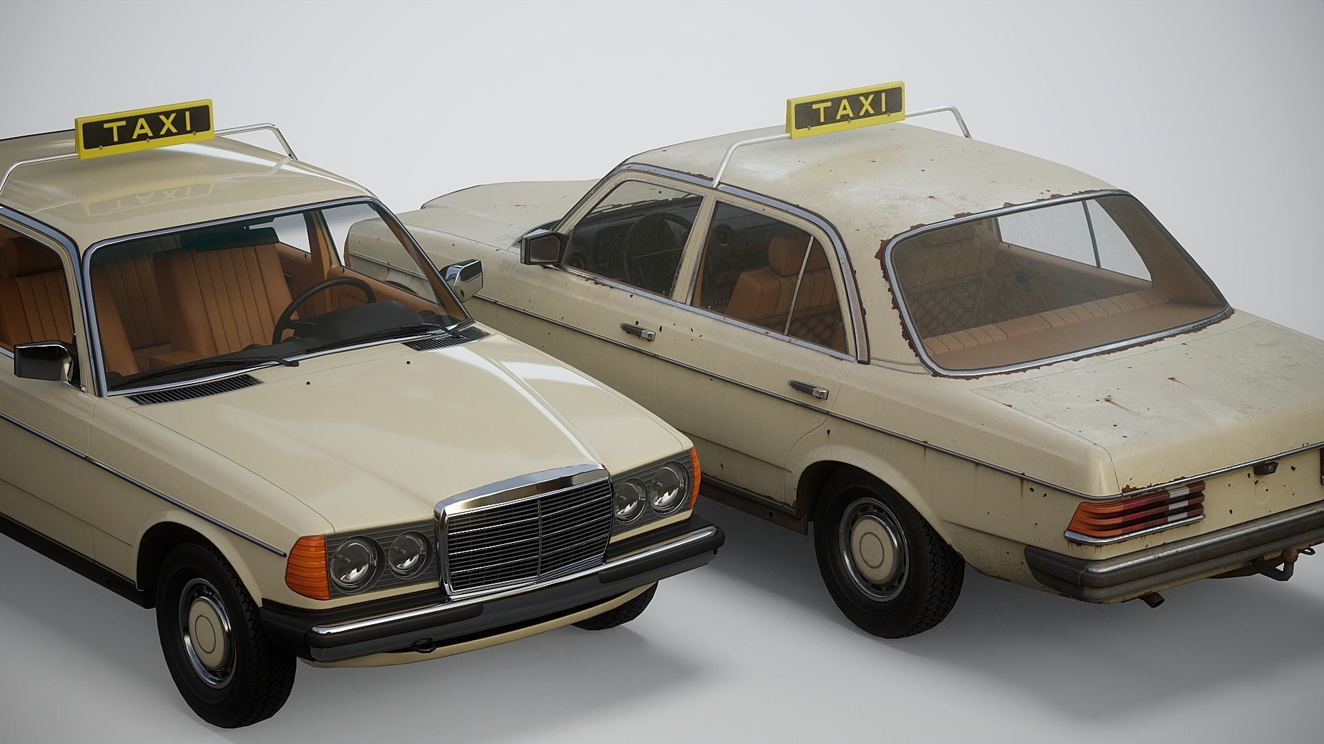 Old Classic car Sedan Set  with interior in 9 color variants az9 Low-poly 3D model_9