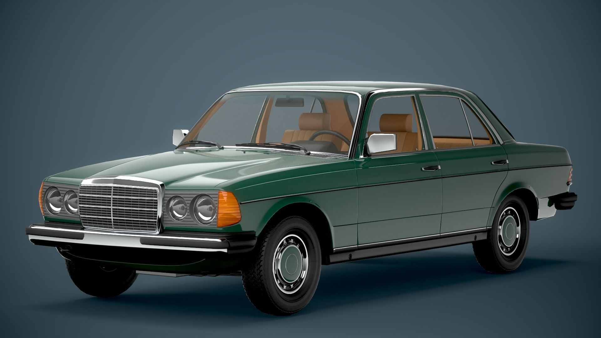 Old Classic car Sedan Set  with interior in 9 color variants az9 Low-poly 3D model_3