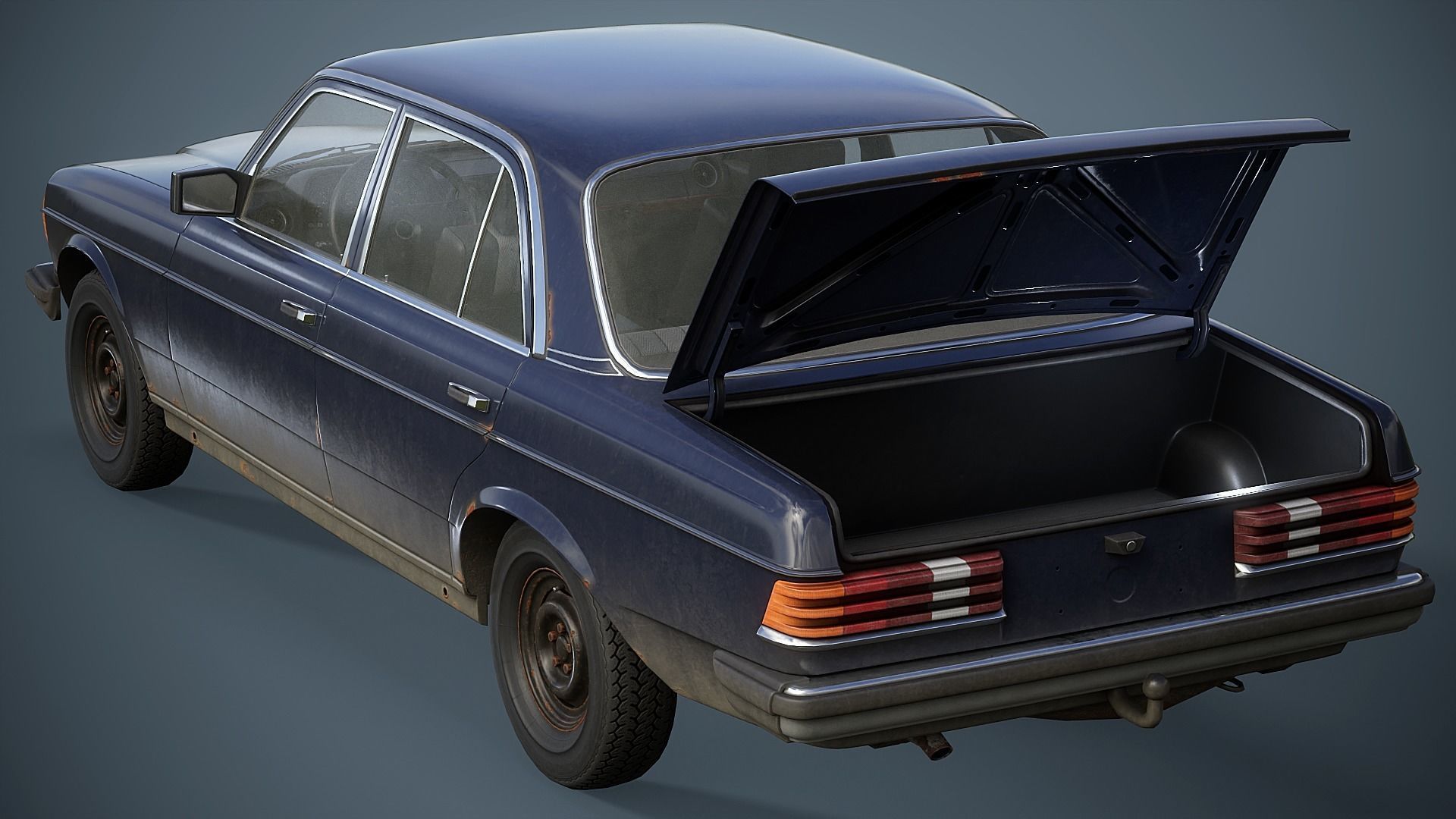 Old Classic car Sedan Set  with interior in 9 color variants az9 Low-poly 3D model_4