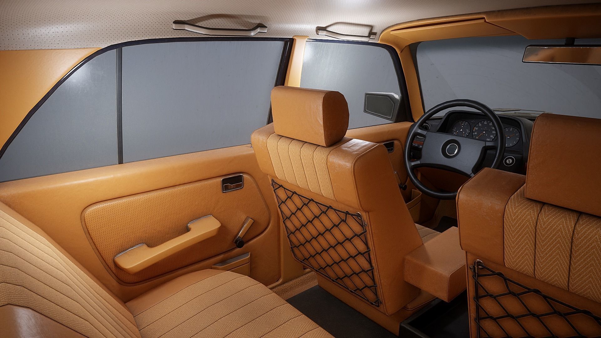 Old Classic car Sedan Set  with interior in 9 color variants az9 Low-poly 3D model_7