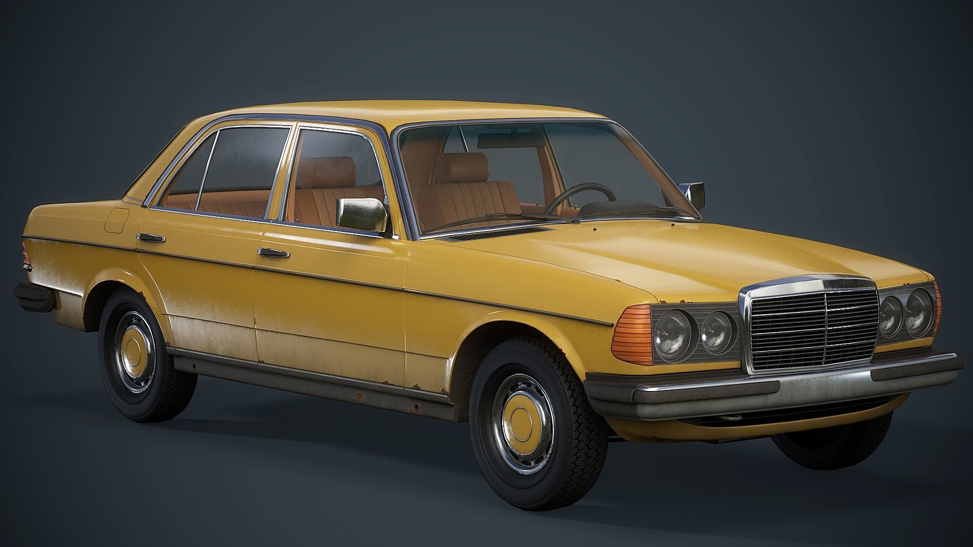 Old Classic car Sedan Set  with interior in 9 color variants az9 Low-poly 3D model_5