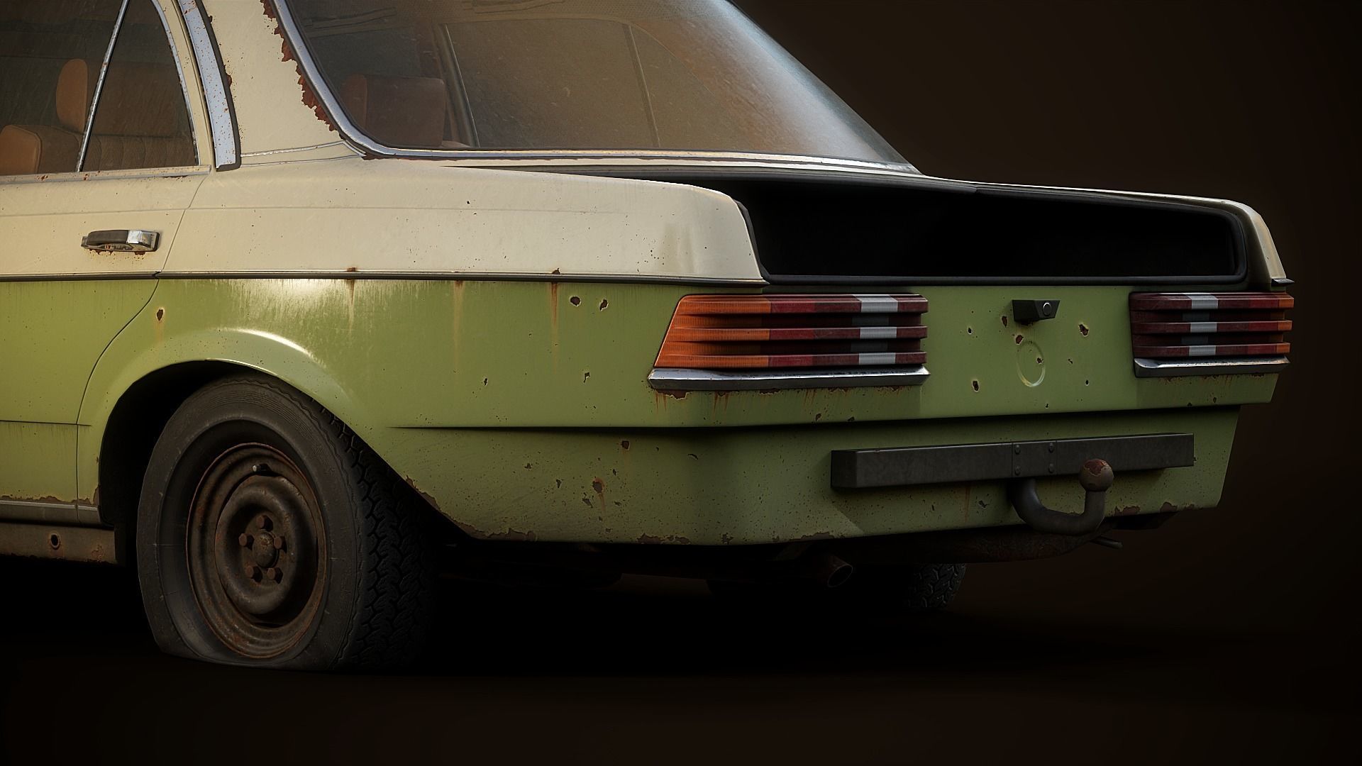 Old Classic car Sedan Set  with interior in 9 color variants az9 Low-poly 3D model_13