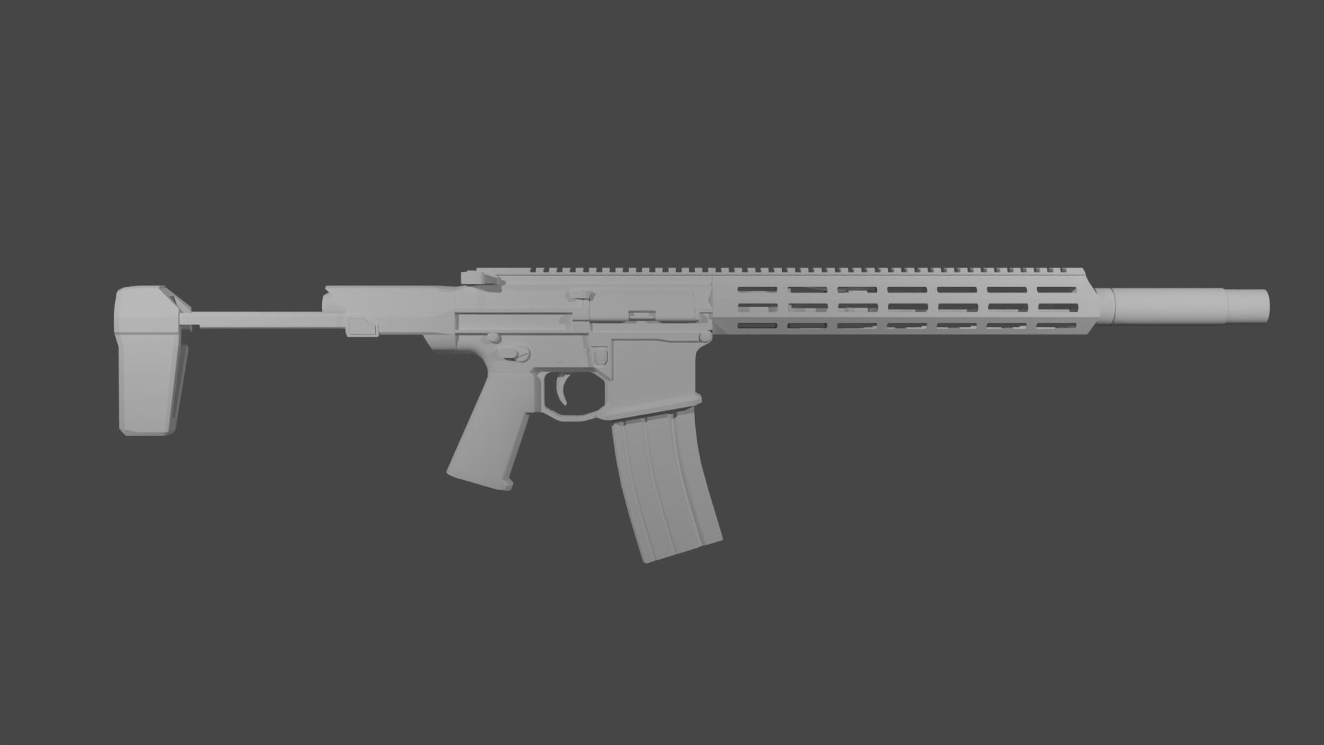 Assault Rifle Honey Badger Gun 3D model_7