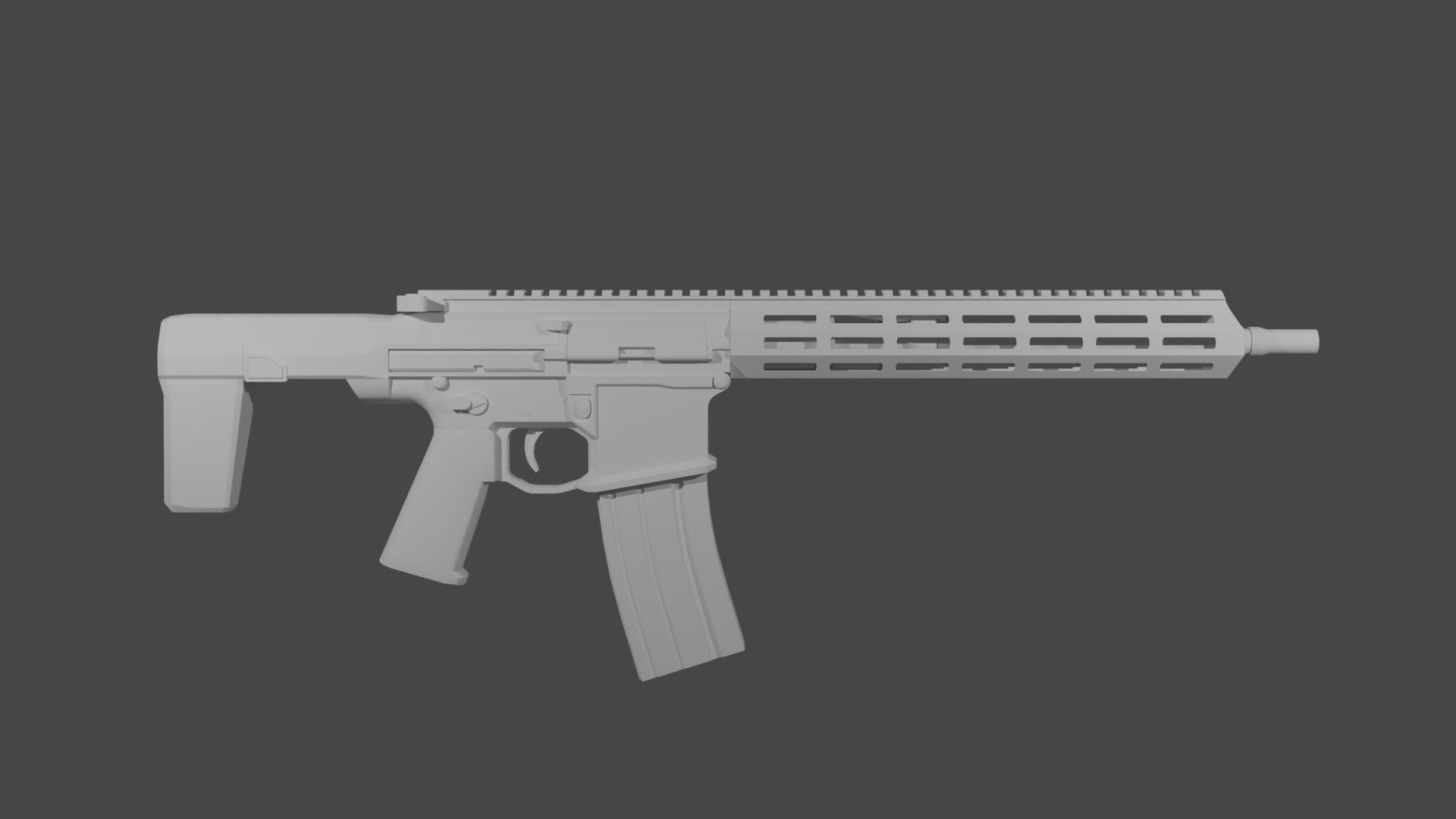 Assault Rifle Honey Badger Gun 3D model_4