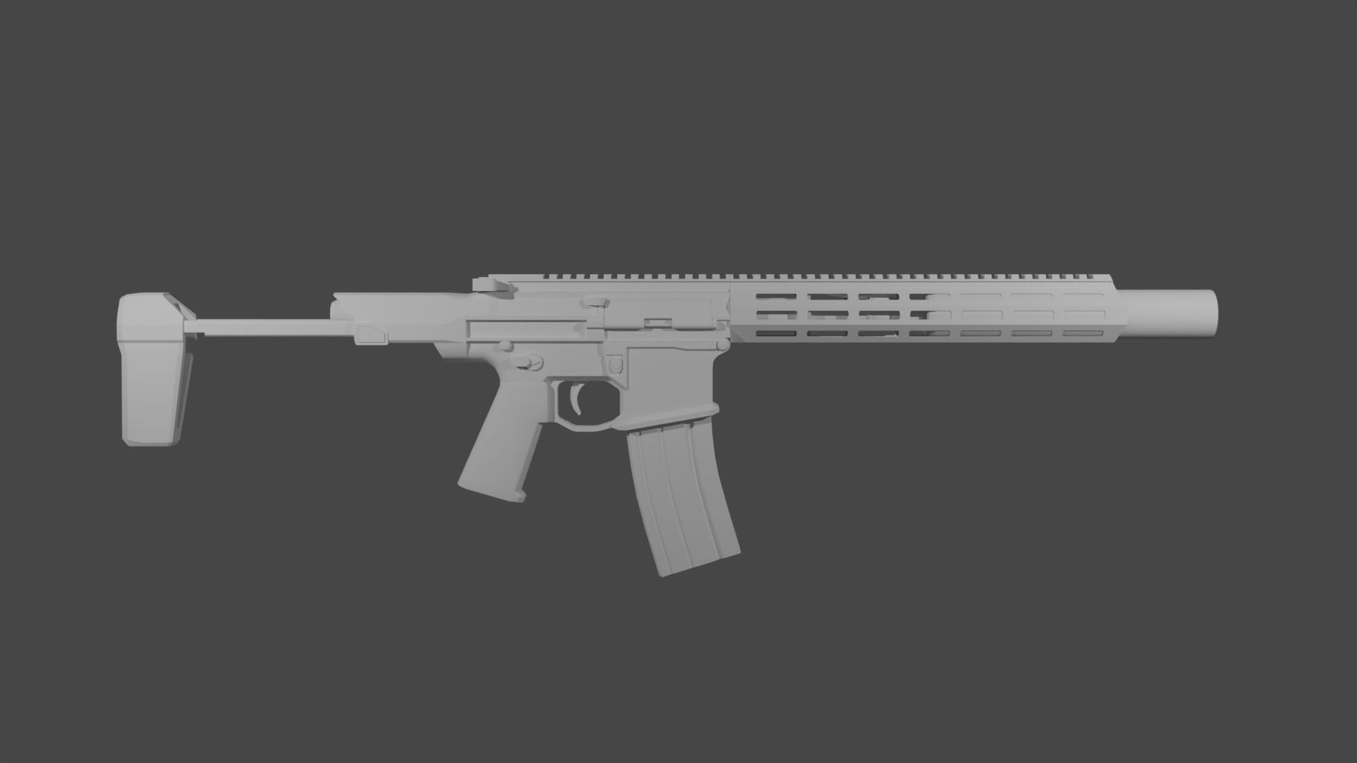 Assault Rifle Honey Badger Gun 3D model_6