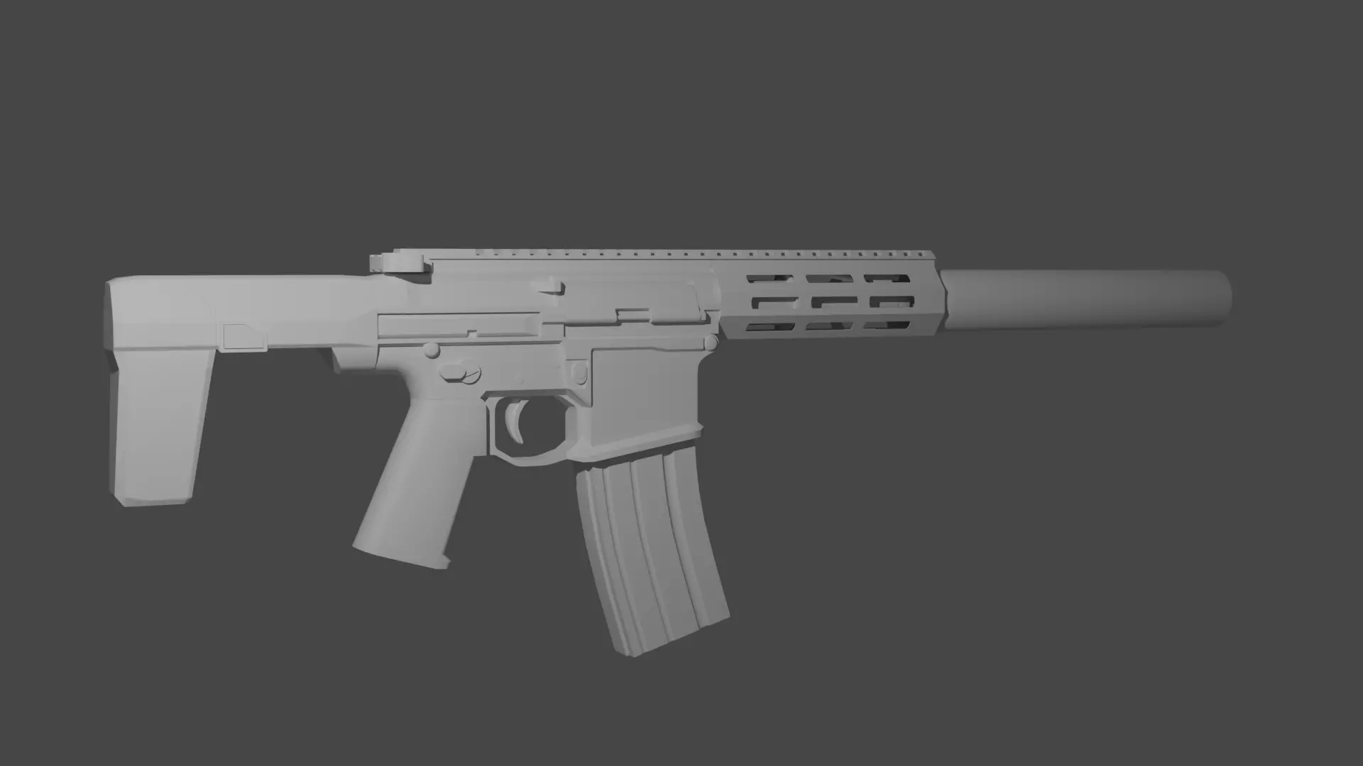 Assault Rifle Honey Badger Gun 3D model_0