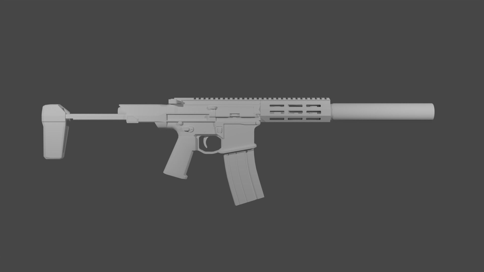 Assault Rifle Honey Badger Gun 3D model_5