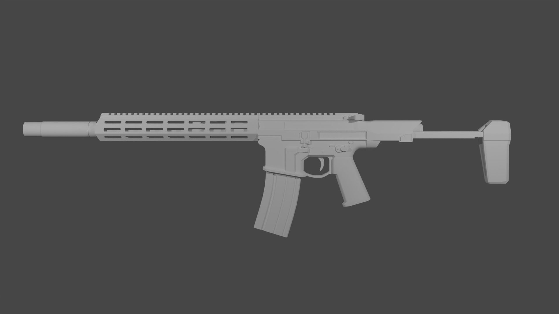 Assault Rifle Honey Badger Gun 3D model_8