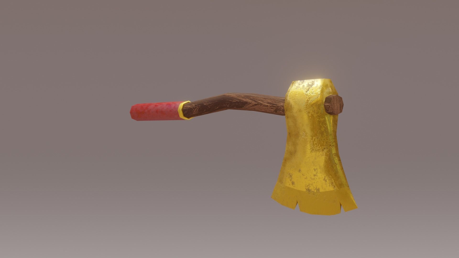 Golden axe Low-poly 3D model_2
