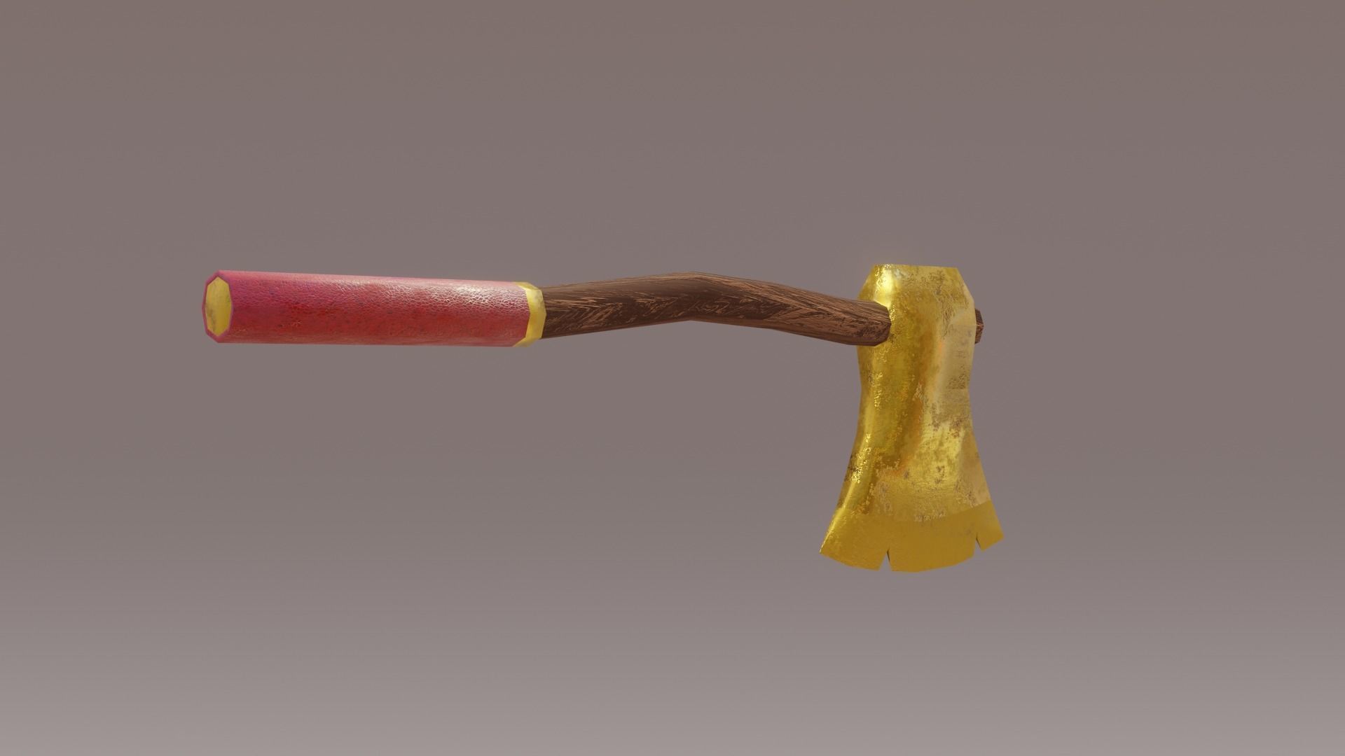 Golden axe Low-poly 3D model_4