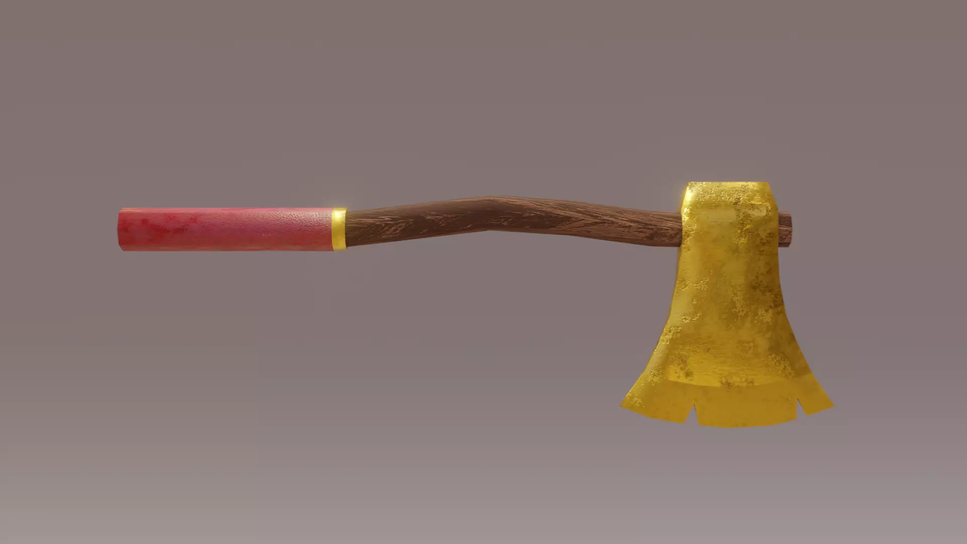 Golden axe Low-poly 3D model_0