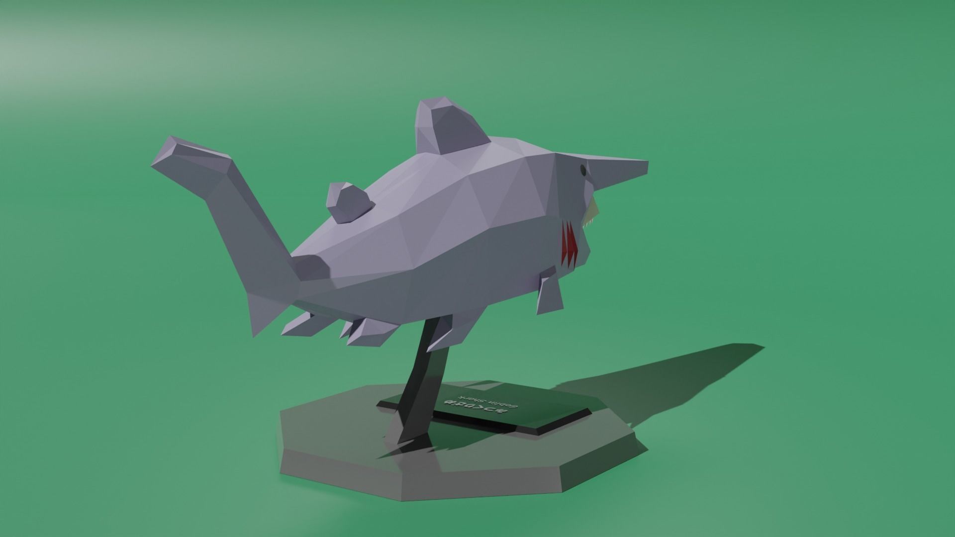 Desktop Mascot Goblin Shark Low-poly 3D model_1