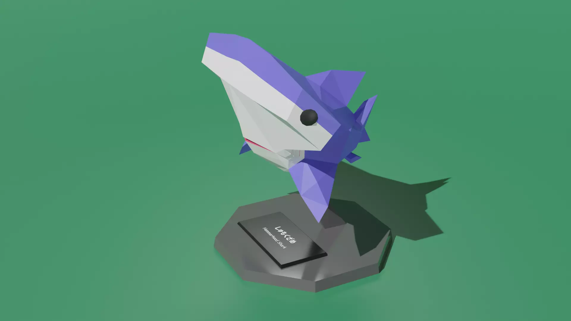 Desktop Mascot Hammerhead Shark Low-poly 3D model