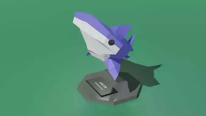 Desktop Mascot Hammerhead Shark Low-poly 3D model