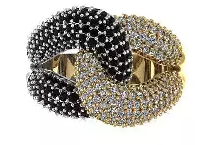 Knot pave diamond ring 300