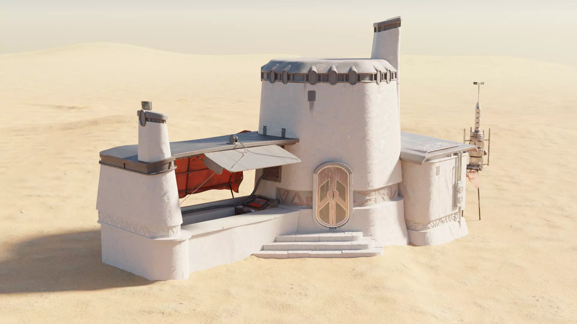 Star Wars Tatooine Merchant Building 3D model_0