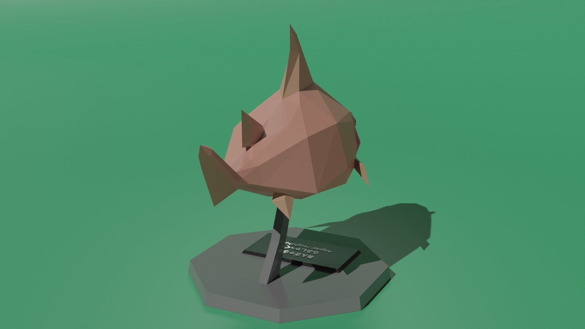 Desktop Mascot Angular Roughshark Low-poly 3D model_1