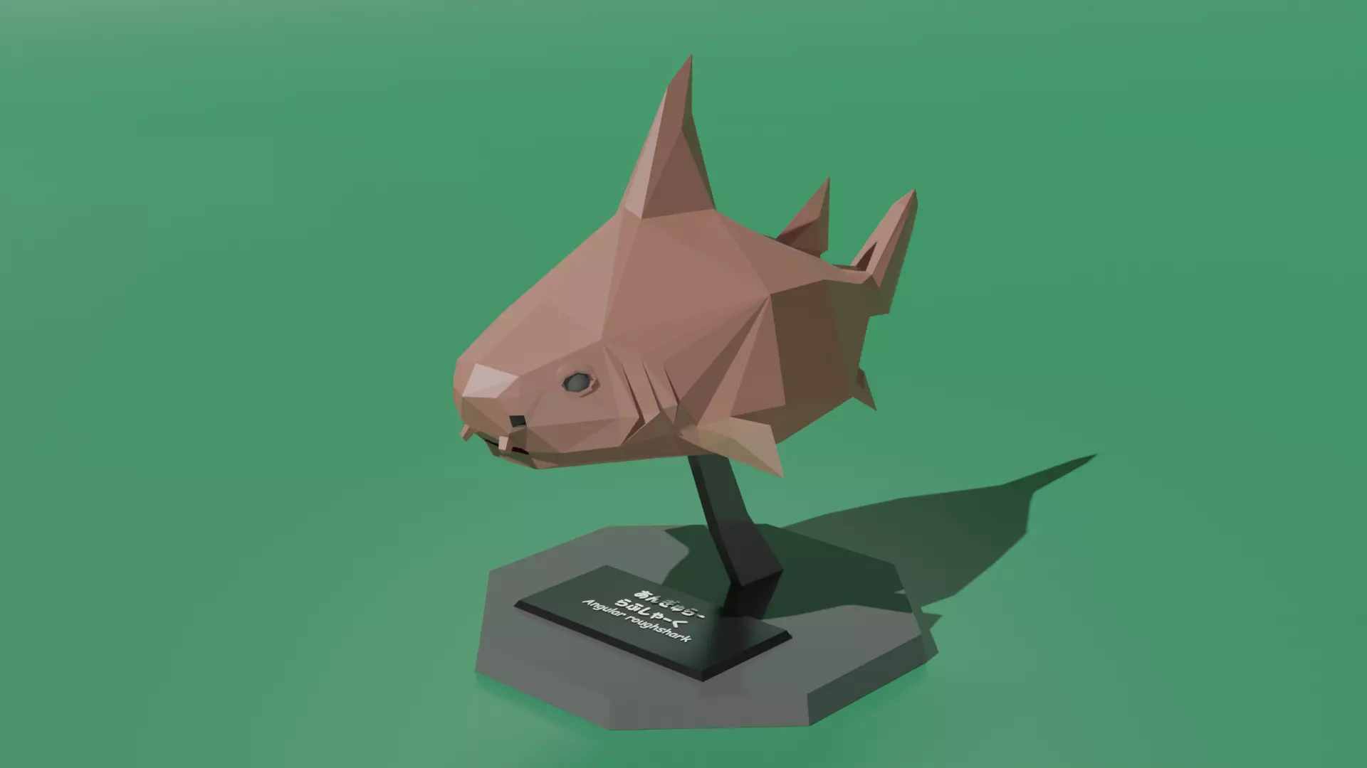 Desktop Mascot Angular Roughshark Low-poly 3D model_0
