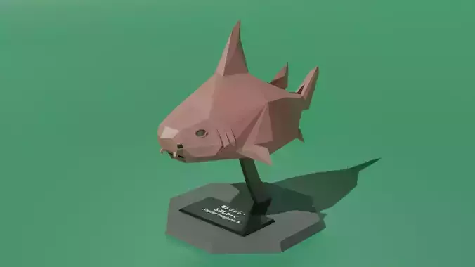 Desktop Mascot Angular Roughshark Low-poly 3D model