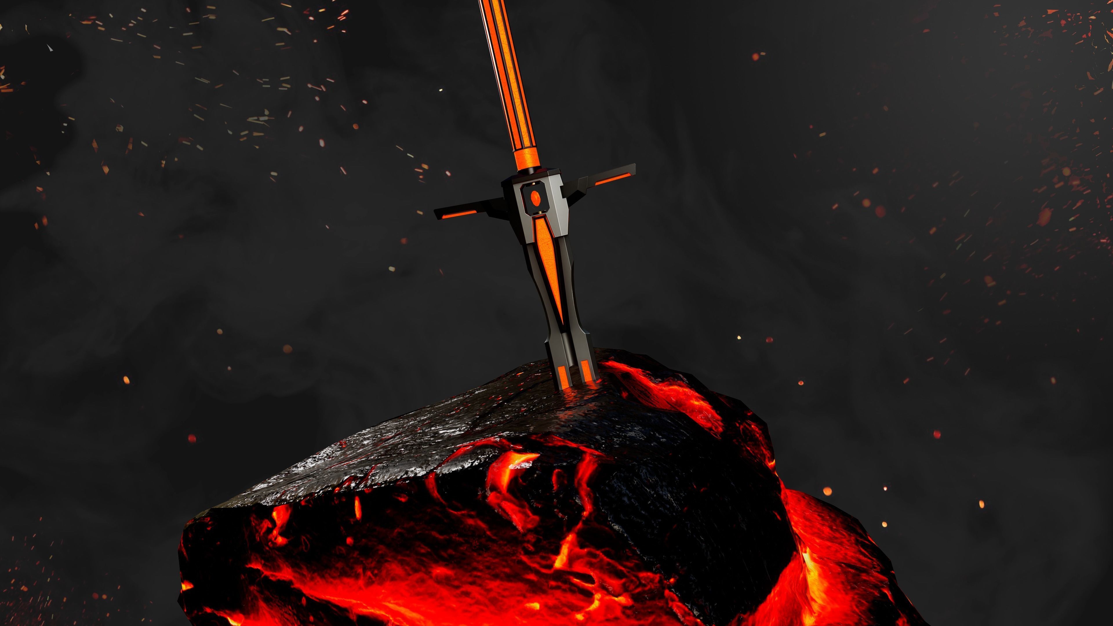 Future Sci-Fi Spear Game-Ready Low-poly 3D model Low-poly 3D model_2