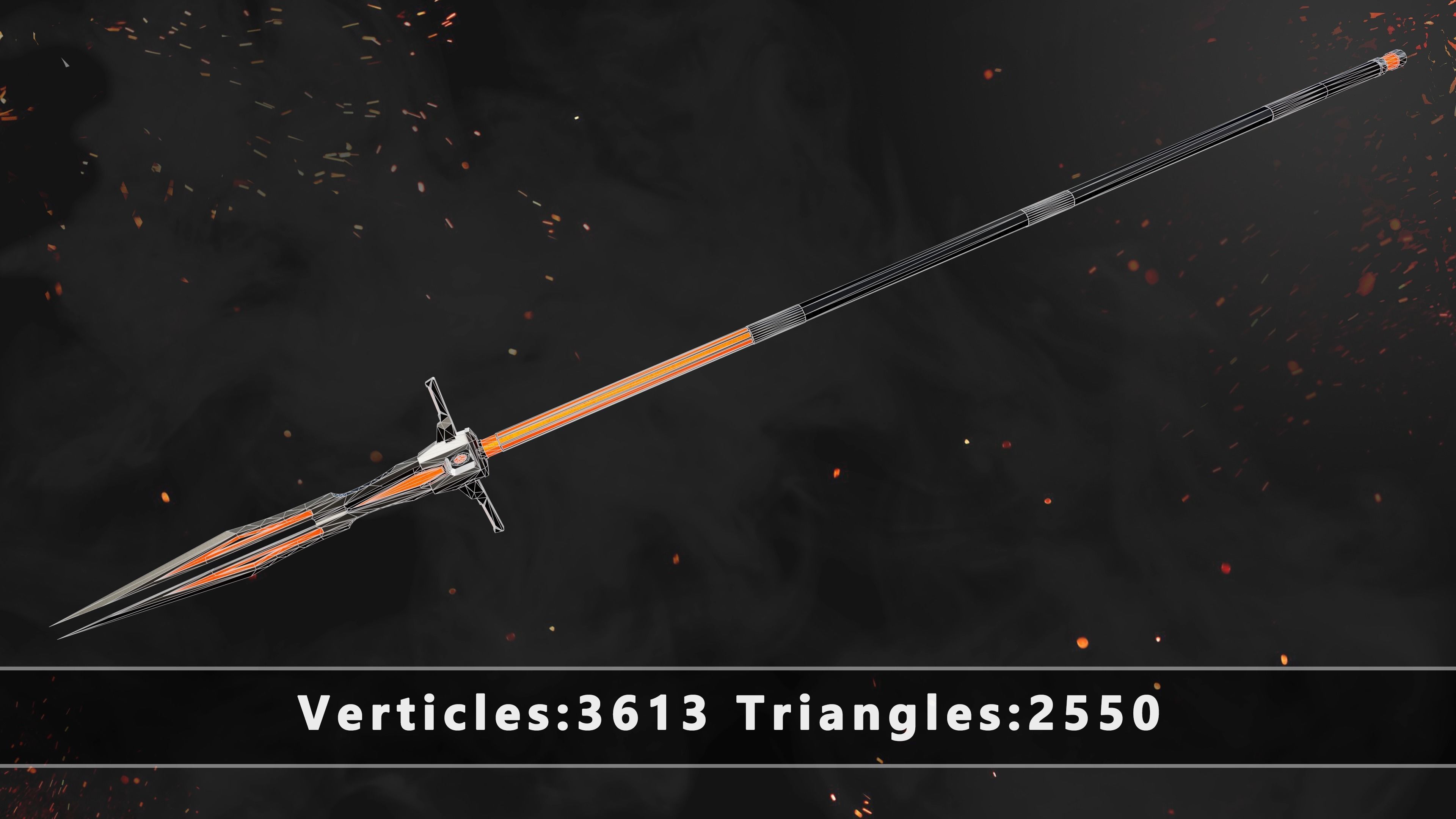 Future Sci-Fi Spear Game-Ready Low-poly 3D model Low-poly 3D model_6