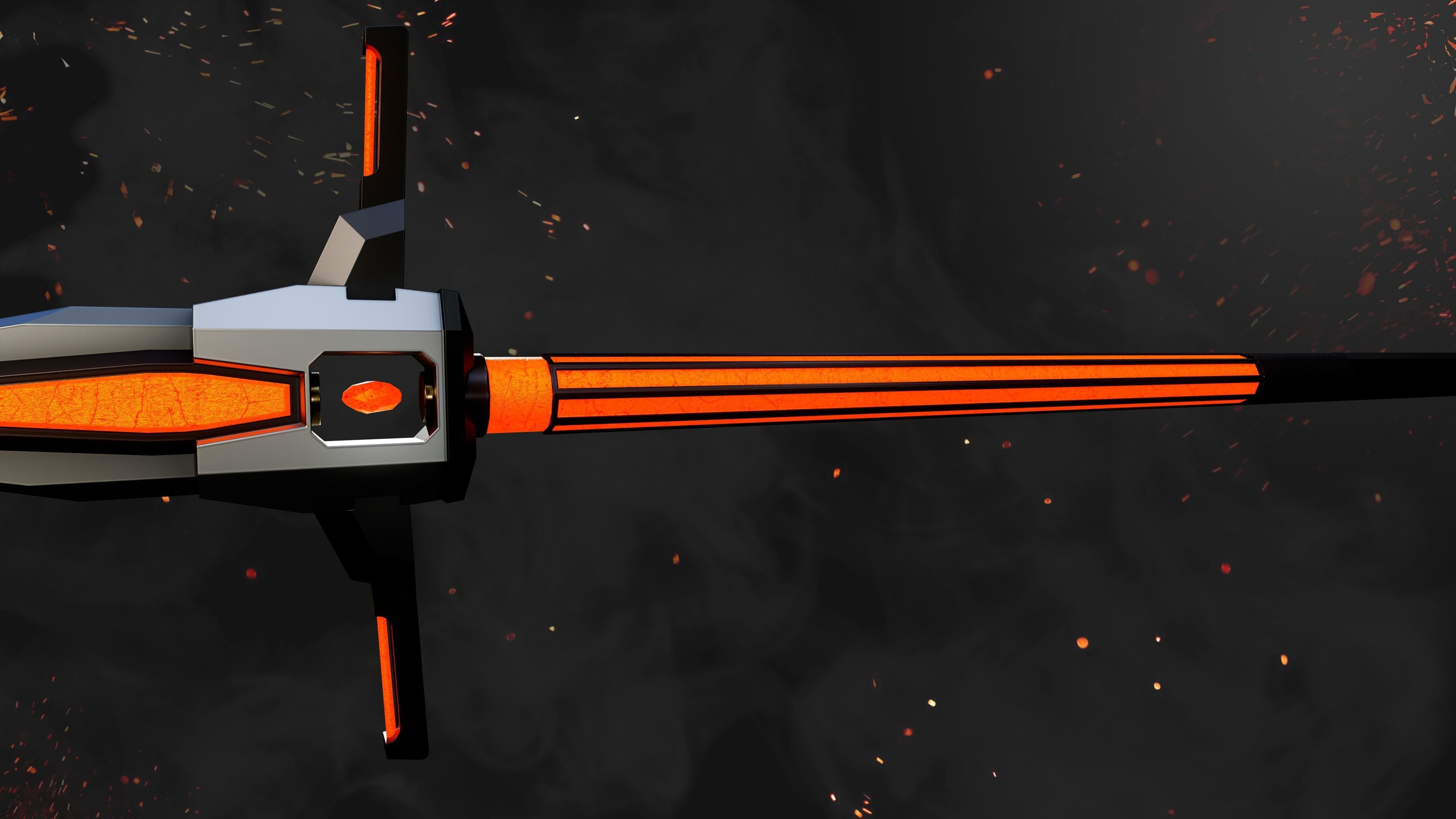 Future Sci-Fi Spear Game-Ready Low-poly 3D model Low-poly 3D model_4