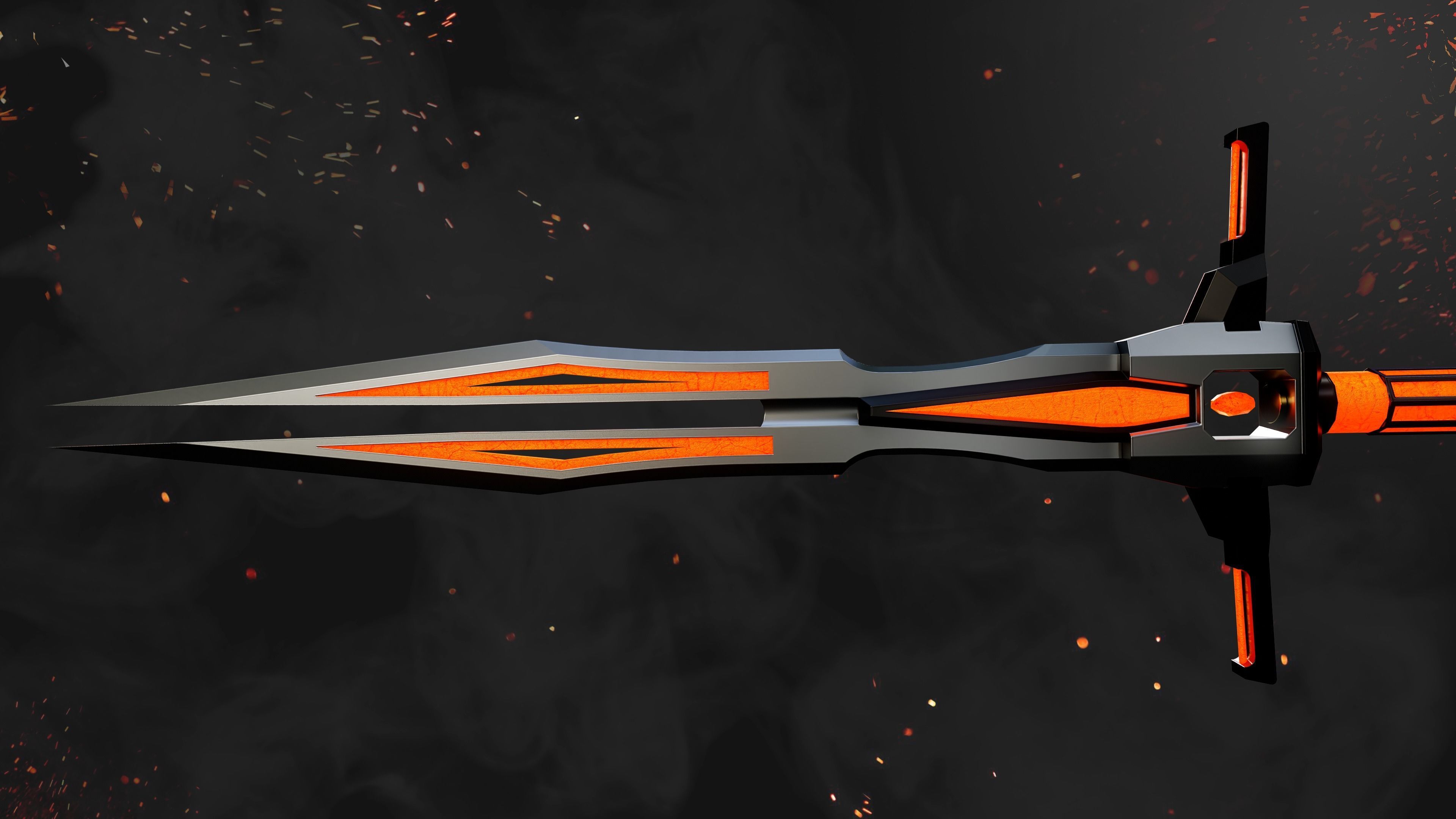 Future Sci-Fi Spear Game-Ready Low-poly 3D model Low-poly 3D model_3