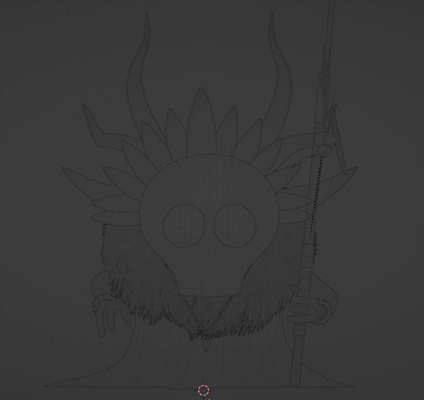 Shaman head with spikes Low-poly 3D model_11