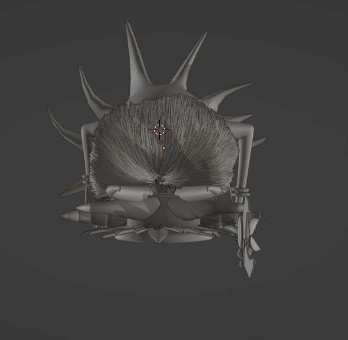 Shaman head with spikes Low-poly 3D model_9