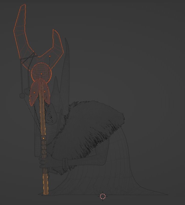 Shaman head with spikes Low-poly 3D model_5