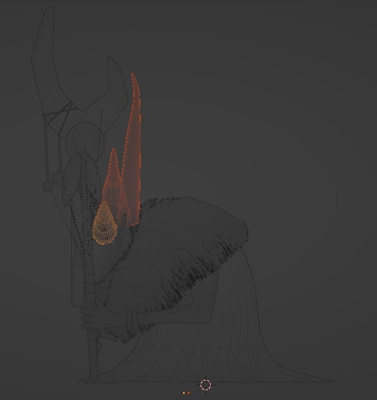 Shaman head with spikes Low-poly 3D model_2