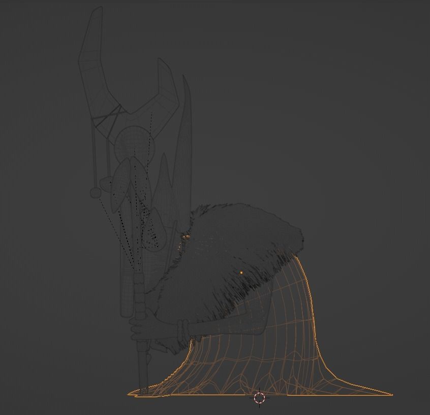 Shaman head with spikes Low-poly 3D model_3