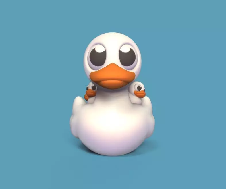Duck and Ducklings 3D print model
