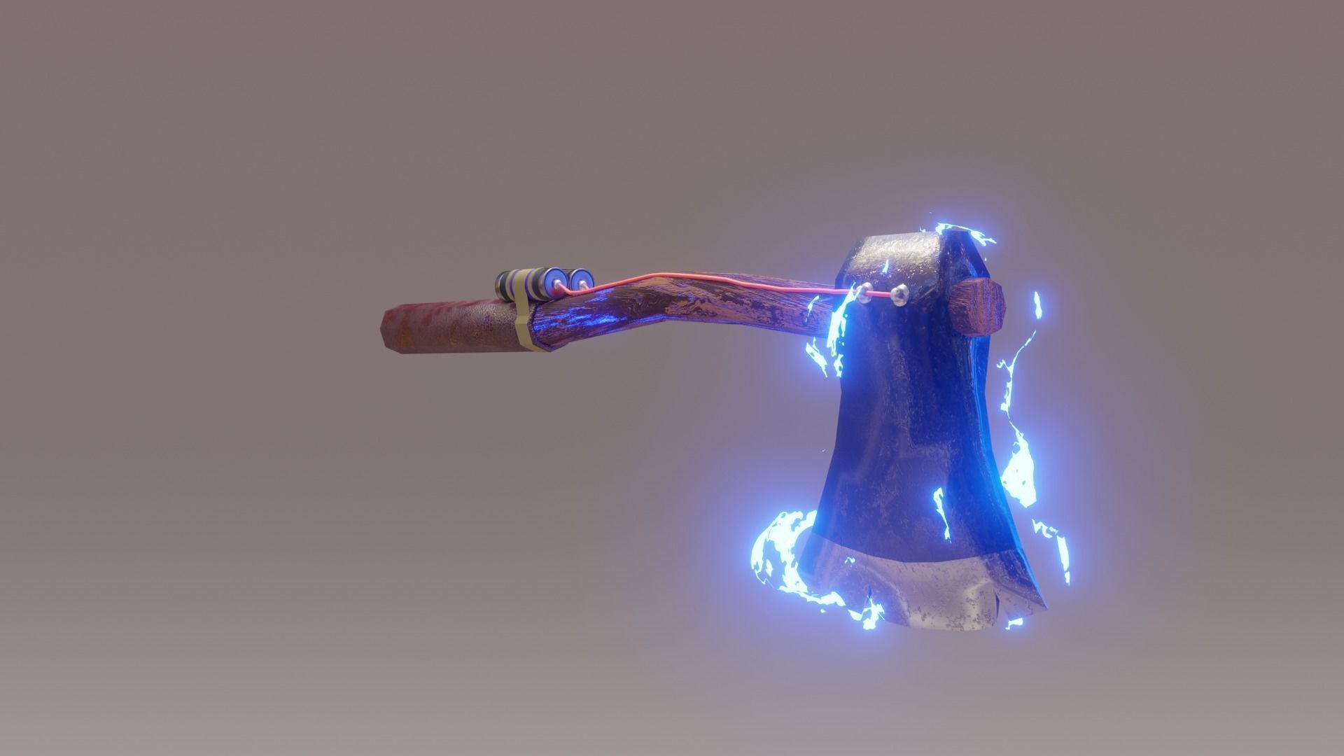Eletric axe Low-poly 3D model_2