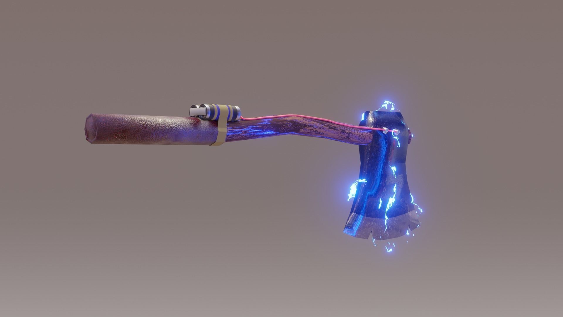 Eletric axe Low-poly 3D model_4