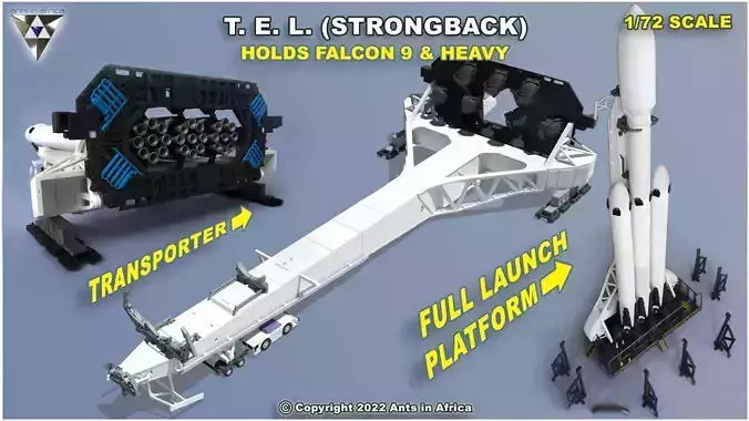 Strongback Stand For Falcon 3D print model