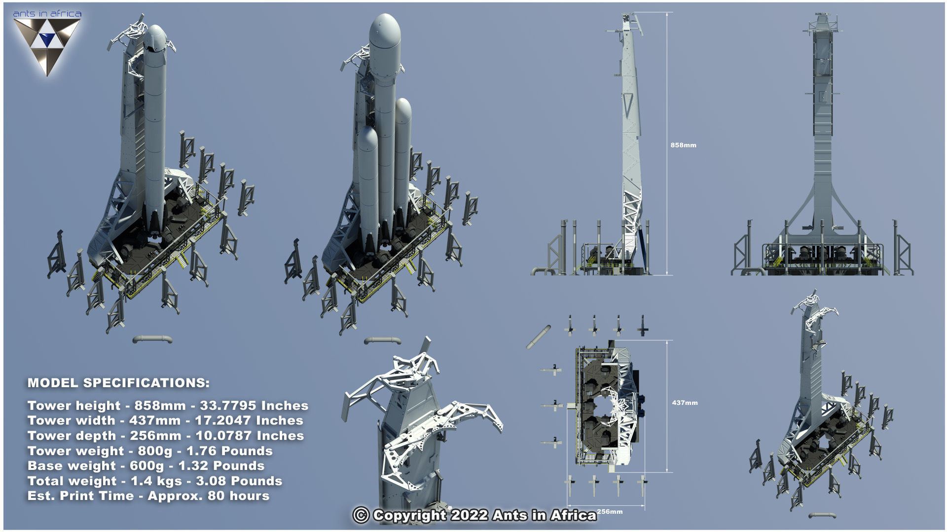 Strongback Stand For Falcon 3D print model_12