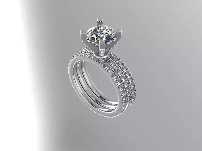 engagement and wedding band ring 302