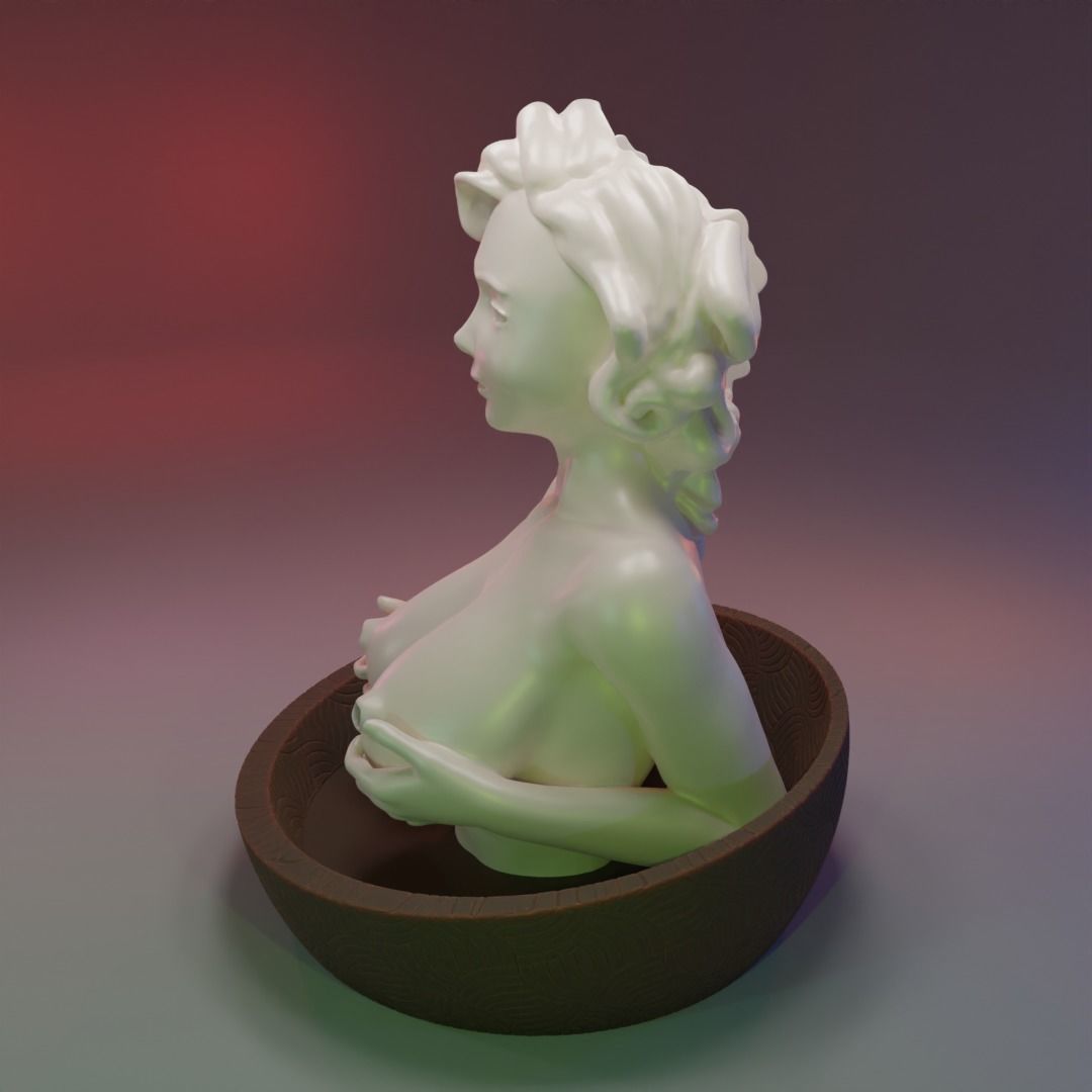 Backflow Incense Burner Breast 3D print model_1