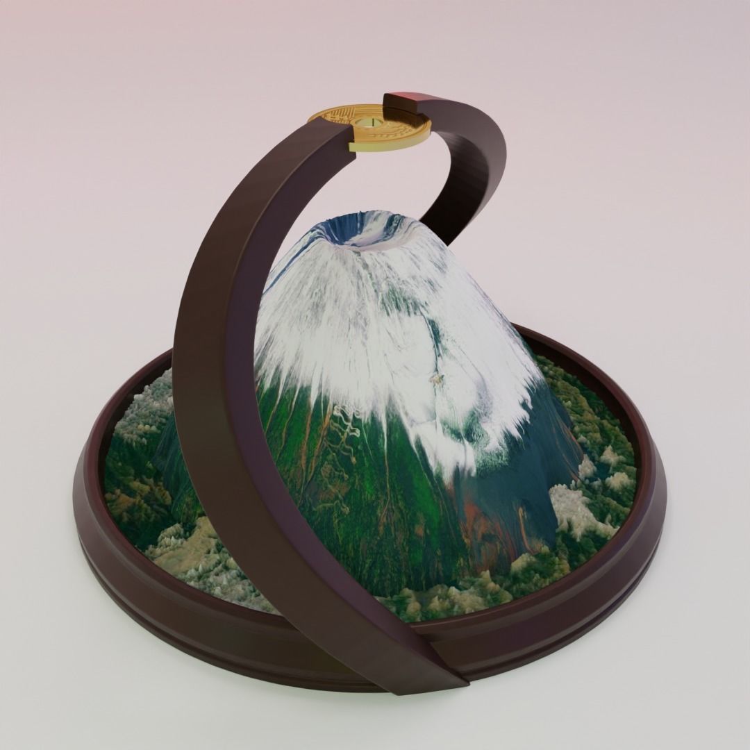 Backflow Incense Cone Burner Mountain 3D print model_4